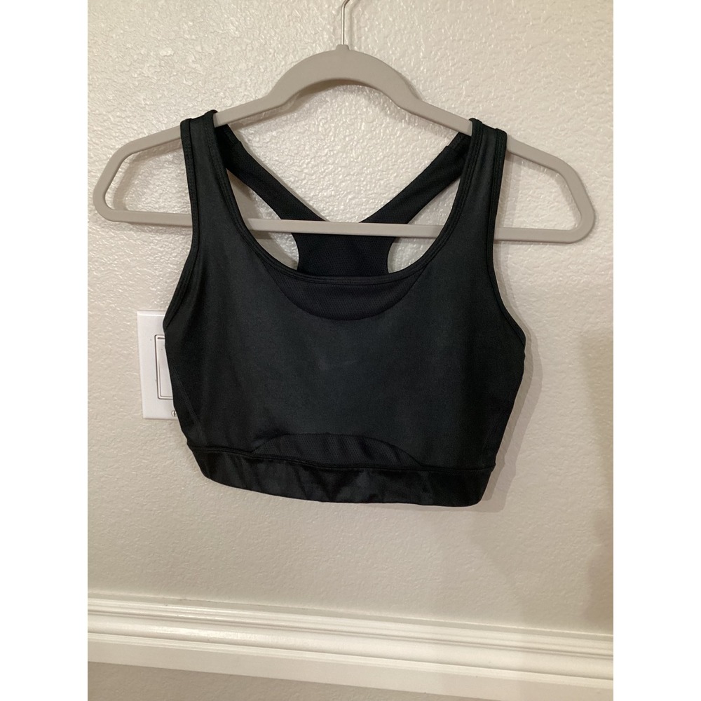 Nike Dri-FIT Black Sports Bra Racerback‎ Medium Impact Workout Gym